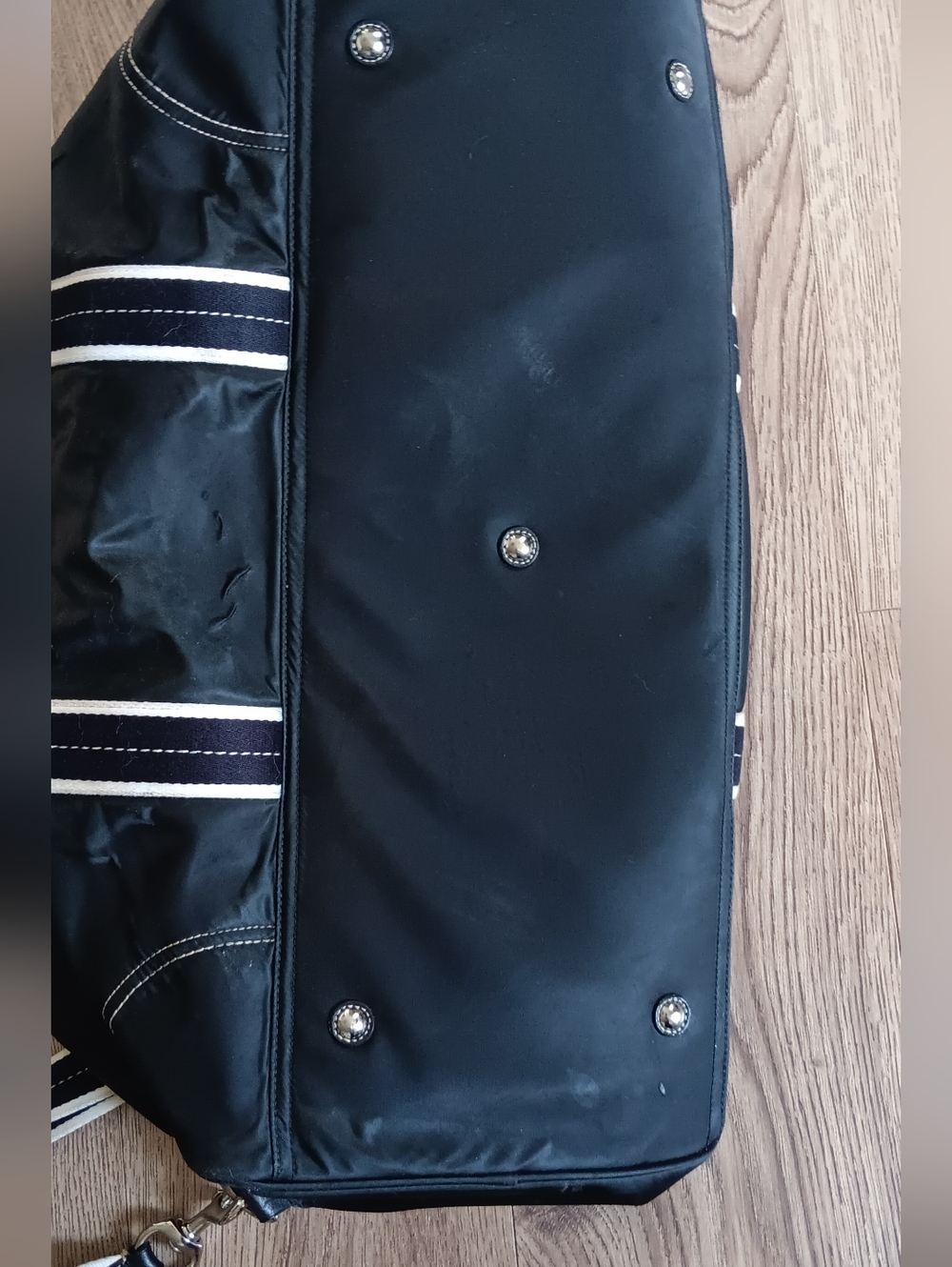 Coach  Black, Brown & Blue Extra Large Hampton Duffle Travel Bag ⚘️ - Picture 14 of 15